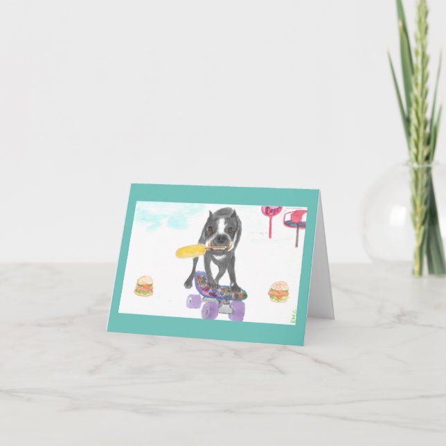 Cartão De Agradecimento Boston Terrier Sweet Dream (Frente)