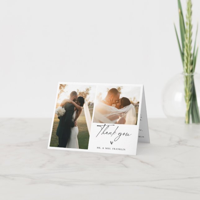 Cartão De Agradecimento Botânico Amarelo Dusty Obrigado (Frente)