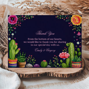 Cartão De Agradecimento Botânico Deserto Mexicano Colorido