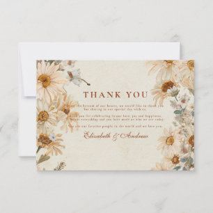 Cartão De Agradecimento Botas de Cowgirl Rustic Daisy Casamento