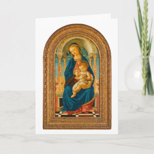 Cartão De Agradecimento Botticelli (1445-1510) Madonna & Criança Enthroned