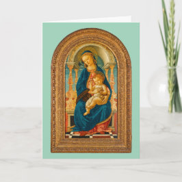 Cartão De Agradecimento Botticelli (1445-1510) Madonna & Criança Enthroned