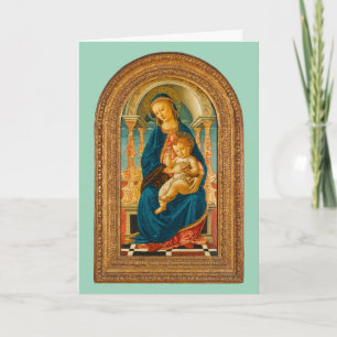Cartão De Agradecimento Botticelli (1445-1510) Madonna & Criança Enthroned