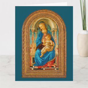 Cartão De Agradecimento Botticelli c. 1470 Madonna & Criança Enthroned