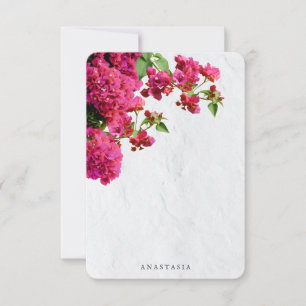 Cartão De Agradecimento Bougainvillea Floral Mediterrâneo Ilha Grega
