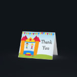 Cartão De Agradecimento Bounce House Birthday Party Thank You<br><div class="desc">Matching Camping Slumber Party Invitation available.These boys Bounce House Thank You Cards are great for party with a jump house. Colorful bounce house to thank your guests in style! Some elements JDDigiDesign</div>