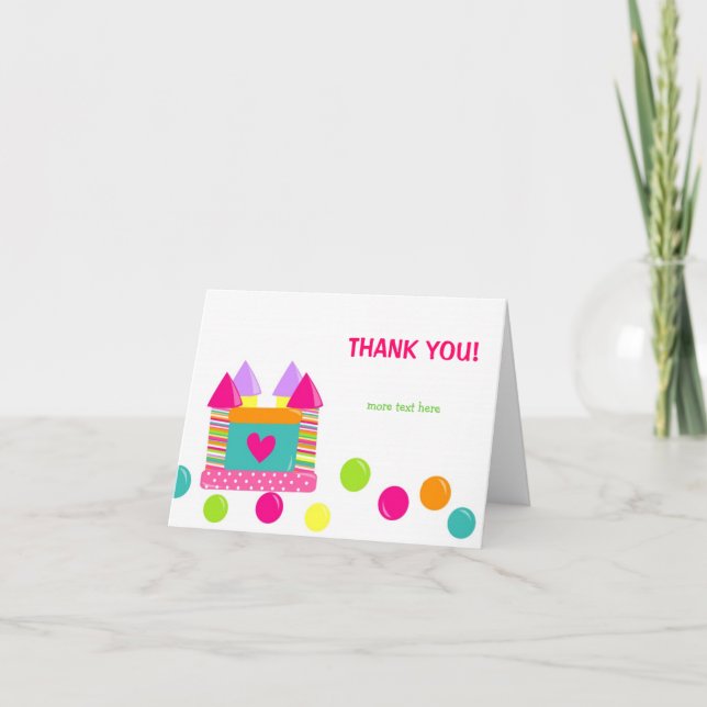 Cartão De Agradecimento Bounce House Bounce Castle Thank you cards (Frente)