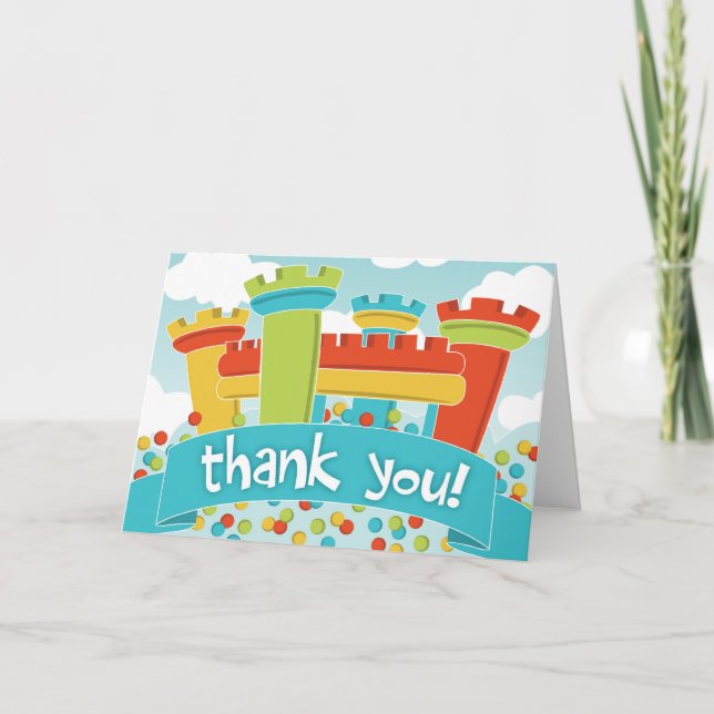 Cartão De Agradecimento Bounce House Thank You Card (Frente)