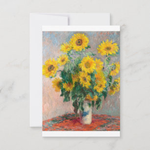 Cartão De Agradecimento Bouqet of Sunflower por Claude Monet