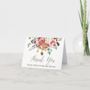 Cartão De Agradecimento Bouquet Aquarela Obrigada Futuro Sra