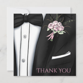 Cartão de Agradecimento - Boutonniere Sofisticada 