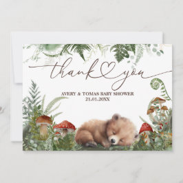 Cartão De Agradecimento Boy Adventure Woodland Greenery