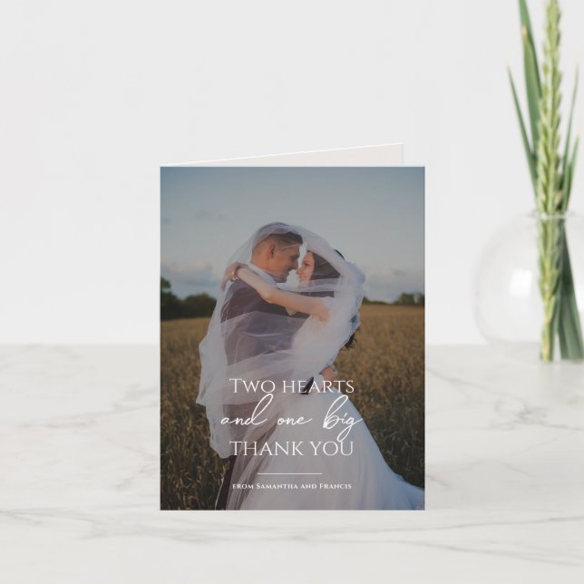 Cartão De Agradecimento Bradford Modern Photo e Typografia Wedes (Frente)