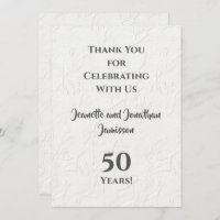 Branca Floral Branca de 50 anos - Obrigado