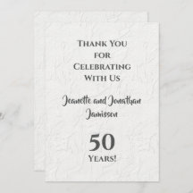 Branca Floral Branca de 50 anos - Obrigado