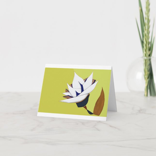 CARTÃO DE AGRADECIMENTO BRANCO, AZUL, DOURADO LOTUS (Frente)