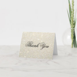 Cartão de Agradecimento - Branco com Glitter Fab