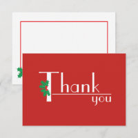 Cartão de agradecimento Branco no Vermelho Celebre