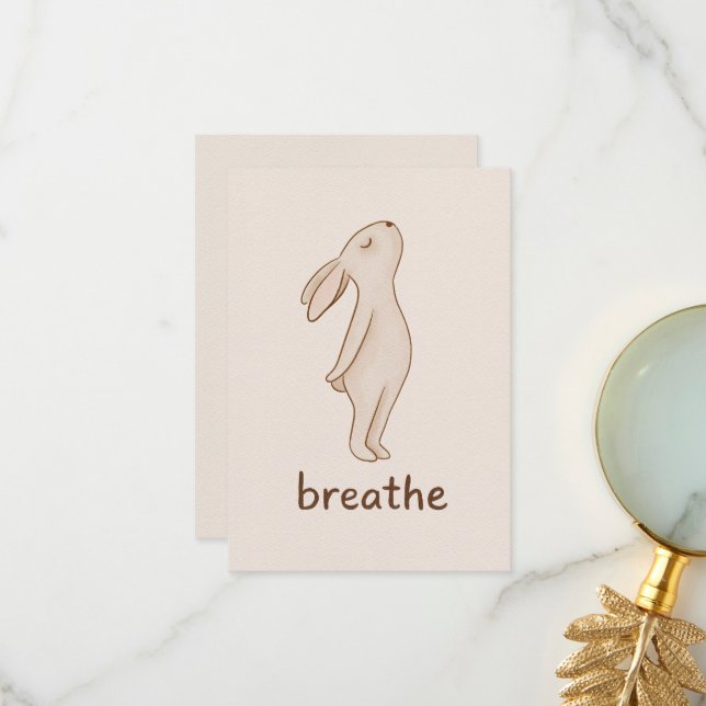 Cartão De Agradecimento Breathe Bunny Thank You Card (Frente/Verso In Situ)