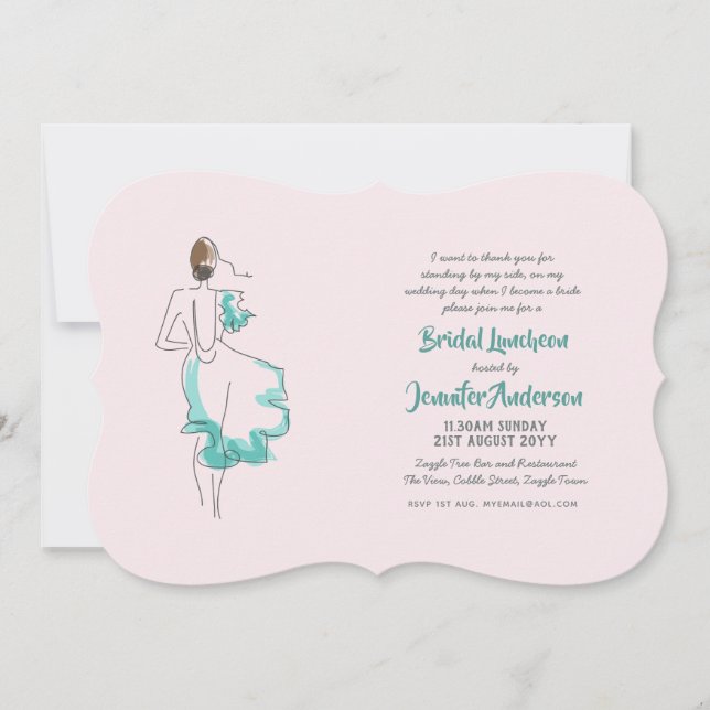 Cartão De Agradecimento Bridal Luncheon - obrigado-o a Bridesmaids, etc In (Frente)