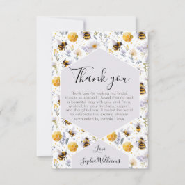 Cartão De Agradecimento Bridal Shower She's Found Her Honey Bees Floral