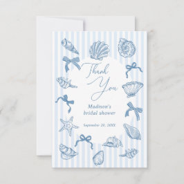 Cartão De Agradecimento Bridal Toast On The Coast Seashells Bridal Shower