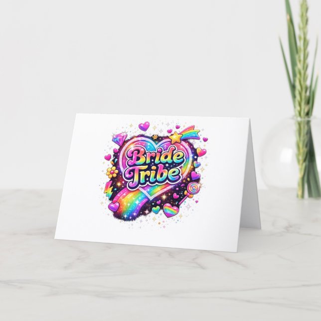 Cartão De Agradecimento Bride Wedding Brides Maids Bachelorette Party (Frente)