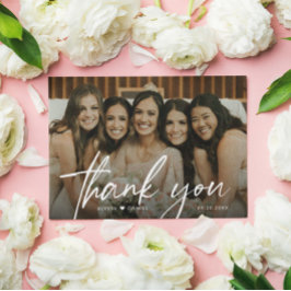 Cartão De Agradecimento Bridesmaid de Casamento Personalizado Moderno