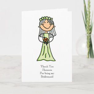 Cartão De Agradecimento Bridesmaid Thank You Card