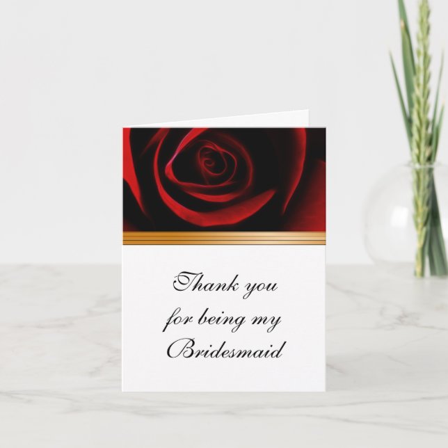 Cartão De Agradecimento Bridesmaid Thank You Card Roses Are Red (Frente)