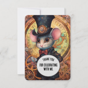 Cartão De Agradecimento Briesnout Obrigado Steampunk animal Personalizado