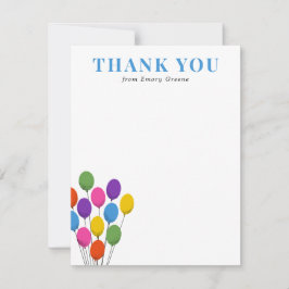 Cartão De Agradecimento Bright Balloons Aniversário Obrigado Nota