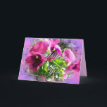 Cartão De Agradecimento Bright Mauve Pansy card-customize any occasion<br><div class="desc">This card is not only beautiful and unique, it has a lot of matching items that you can give with it -- it's even featured in my Pansies All Year calendar. Great choice for anyone that loves flowers--especially pansies also super for gardeners, landscapers, and flower loving people. To see the...</div>