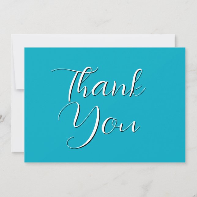 Cartão De Agradecimento Bright Rich Sky Blue Thank You Card (Frente)