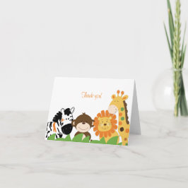 Cartão De Agradecimento Bright Safari Animais Dobrados Obrigado Nota