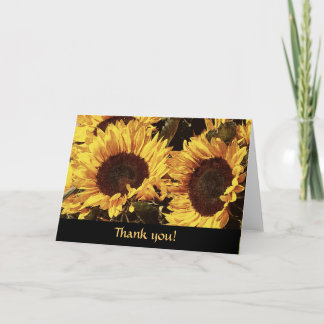 Cartão De Agradecimento bright sunny Thank you sunflowers