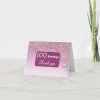Brilhante Rosa Dourada Glitter, 100º Aniversário O