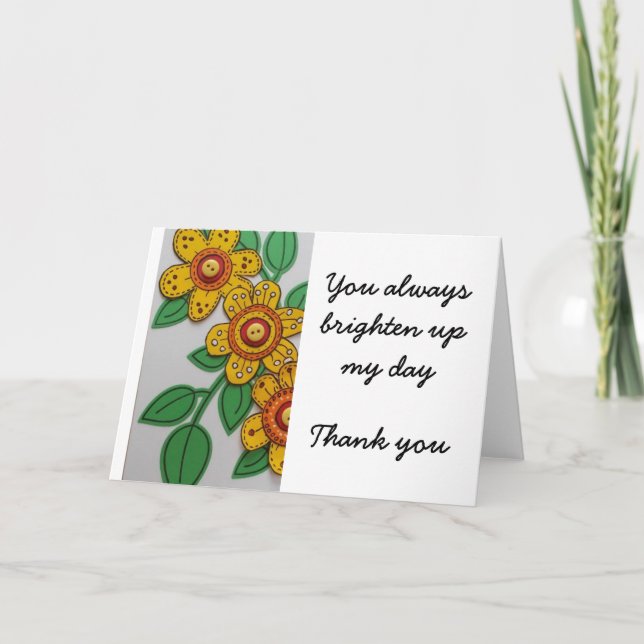 Cartão De Agradecimento Brilhar meu dia - obrigado você (Frente)
