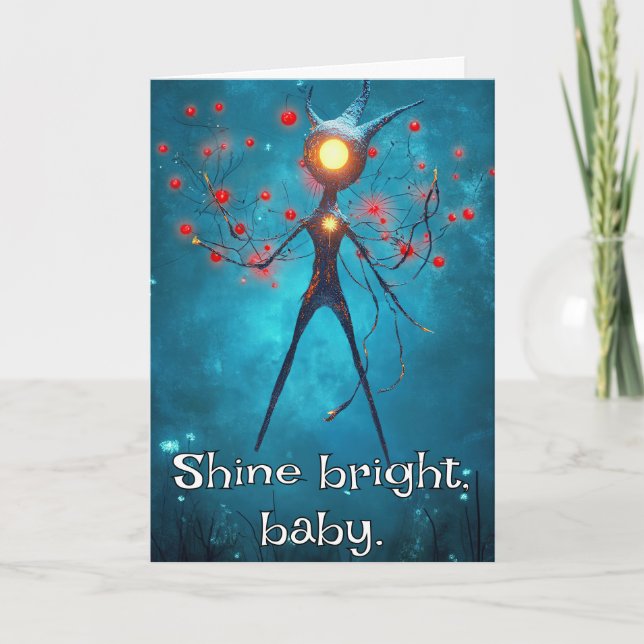 Cartão De Agradecimento *~* Brilho Impressionante 31 AP97 de Natal Mágico (Frente)