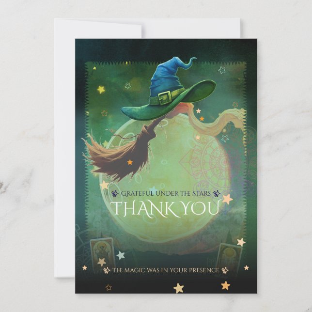 Cartão De Agradecimento Brincadeira Noite Gótica Halloween Obrigado (Frente)