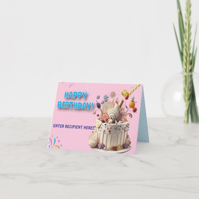 Cartão De Agradecimento Brinde de Aniversário (Frente)