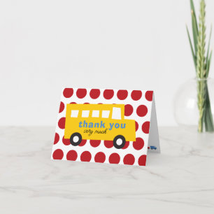 Cartão De Agradecimento Brinquedos de Menino Diversão Fofo Transporte Ônib