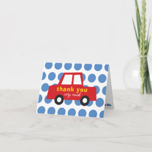 Cartão De Agradecimento Brinquedos de Menino Transporte Divertido & Carro