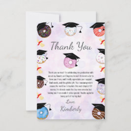 Cartão De Agradecimento Brunch de Formatura Donuts e Diplomas