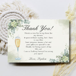 Cartão De Agradecimento Brunch y Bubbly Glass of Champange 