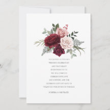 Brurgundy Rosa Bouquet pintado à Mão