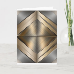 Cartão De Agradecimento Brushed Metallic Geometric Diamond Pattern
