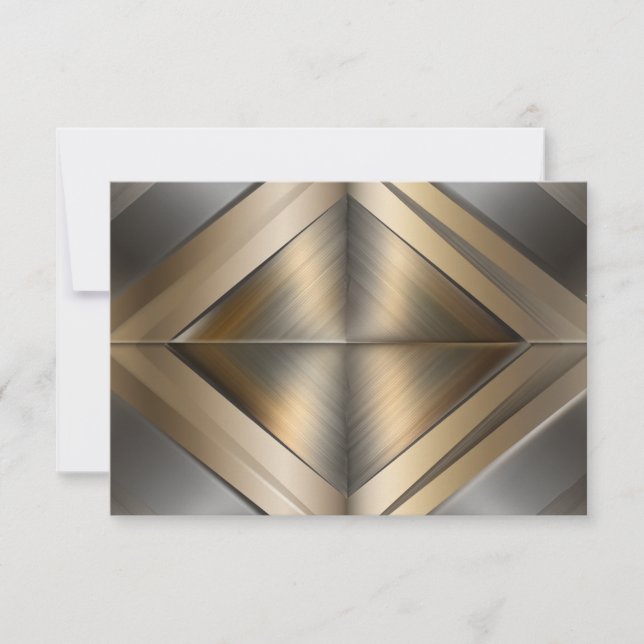 Cartão De Agradecimento Brushed Metallic Geometric Diamond Pattern (Frente)