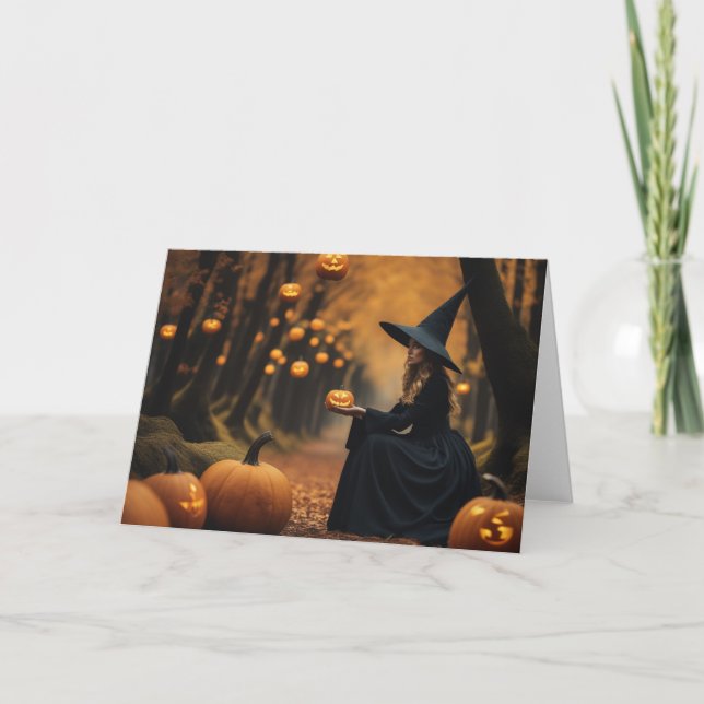 Cartão De Agradecimento Bruxa do Halloween (Frente)