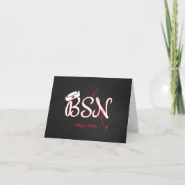 Cartão De Agradecimento BSN red thank you cards, nurse graduation gift